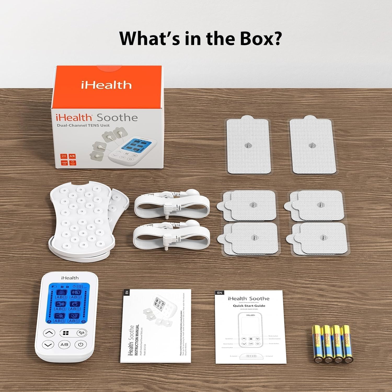 iHealth Dual-Channel TENS Unit Muscle Stimulator with 24 Modes and 15 Intensities

