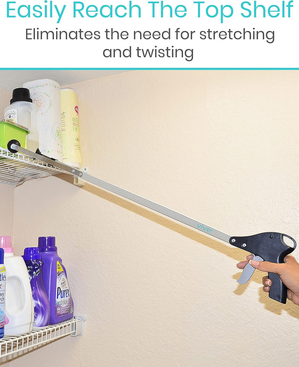Vive Suction Cup Grabber Reacher Grabber Tool for Seniors, Extended Reach

