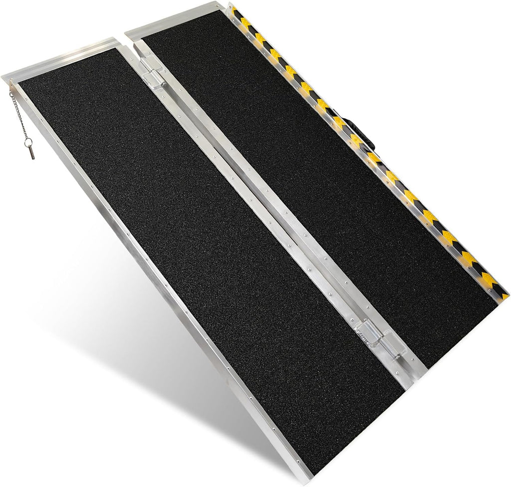 Vie Triomphe Portable Wheelchair Ramp Folding Aluminum Non-Slip Entry Ramp


