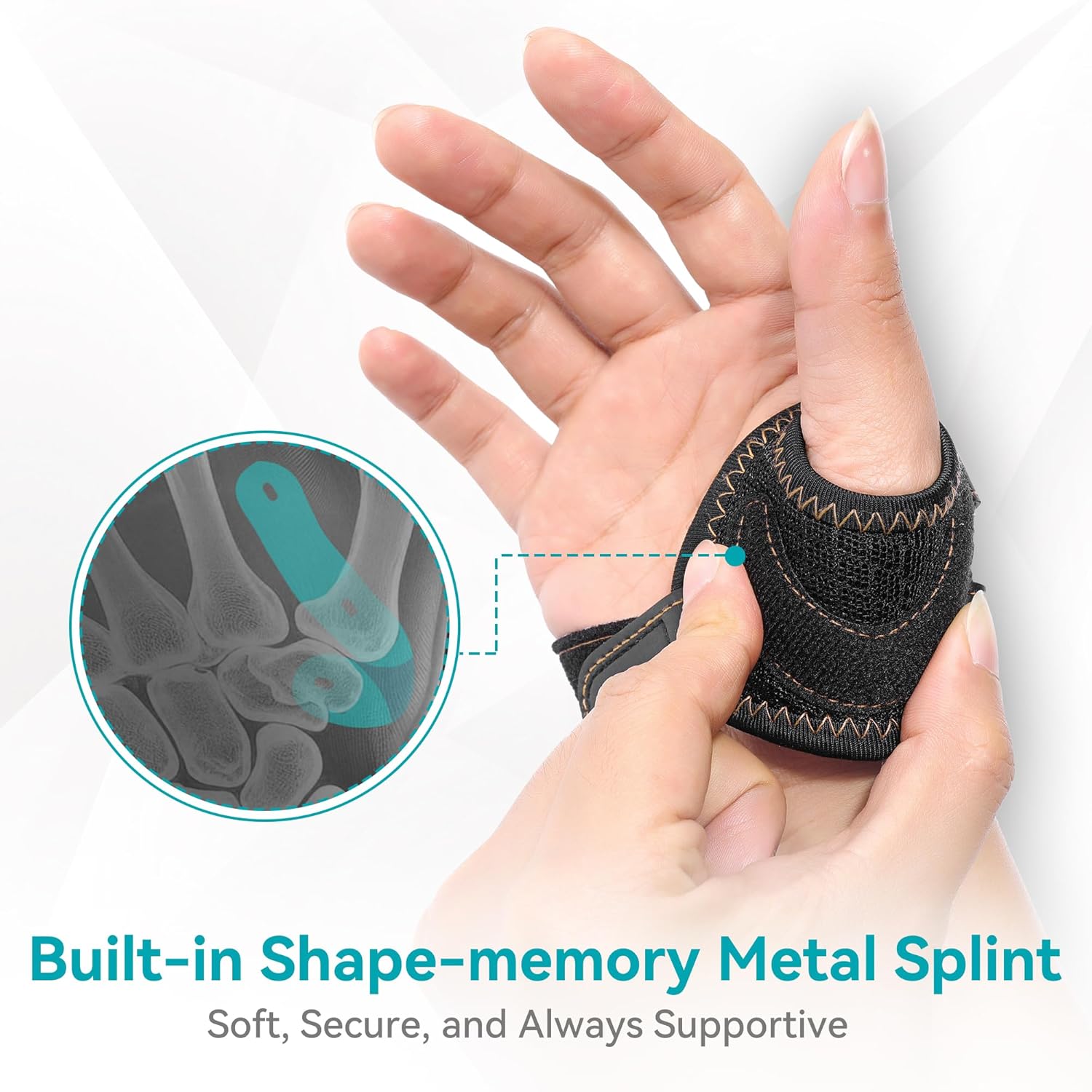 FORTEMOTUS CMC Thumb Brace Nylon Thumb Splint for Basal Joint Pain Support

