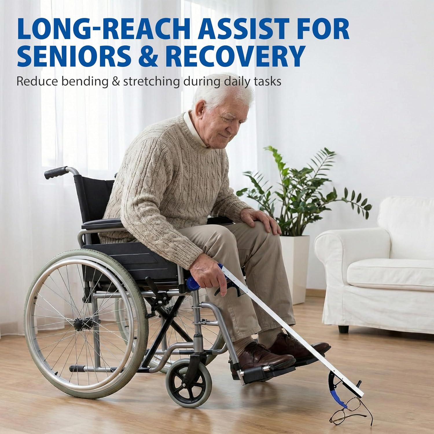 Reacher Grabber Tool for Seniors with Magnetic Tip and Wide Jaw for Mobility

