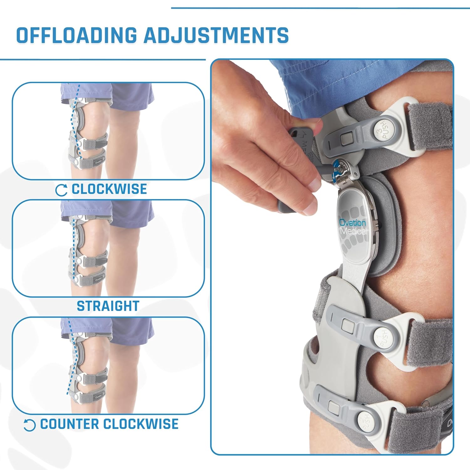 Ovation Medical Game Changer Unloader Knee Brace Hinged OA Knee Support

