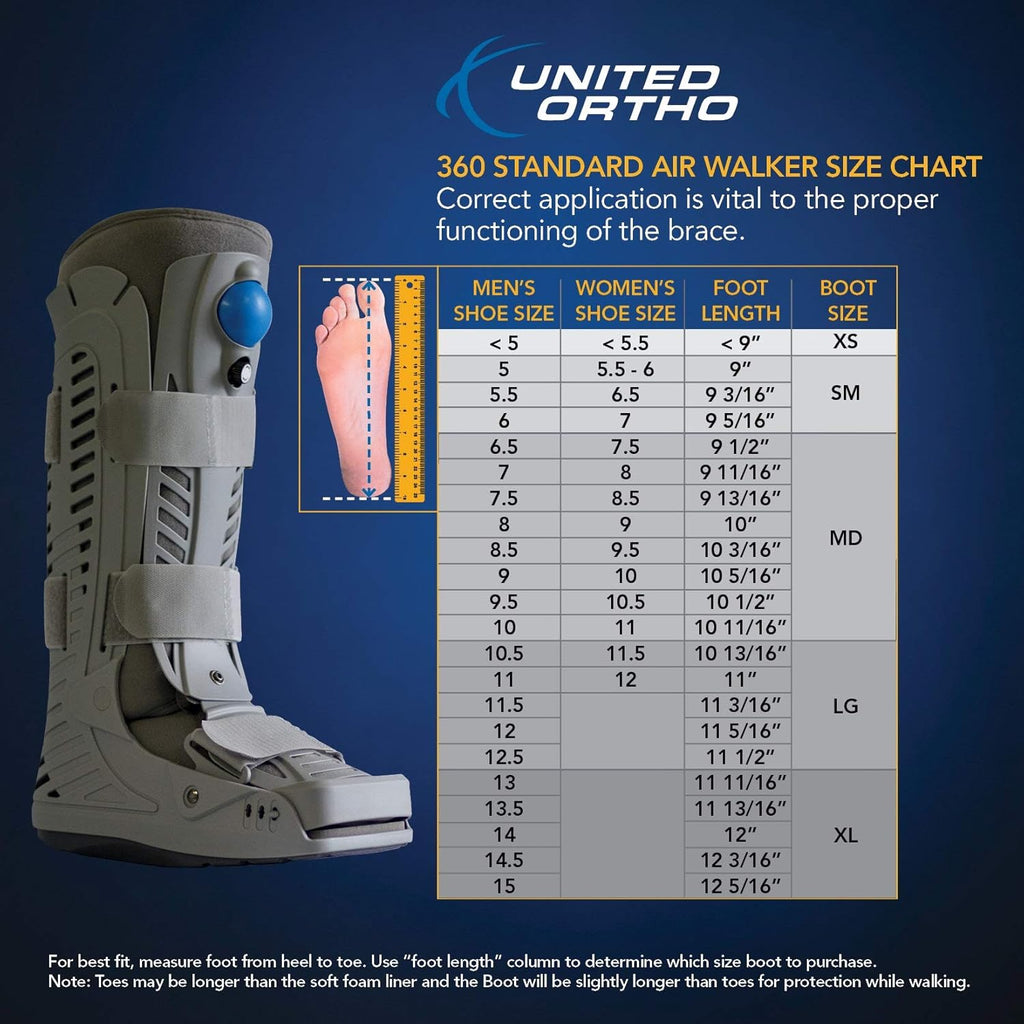 United Ortho 360 Air Walker Standard Fracture Boot, Grey

