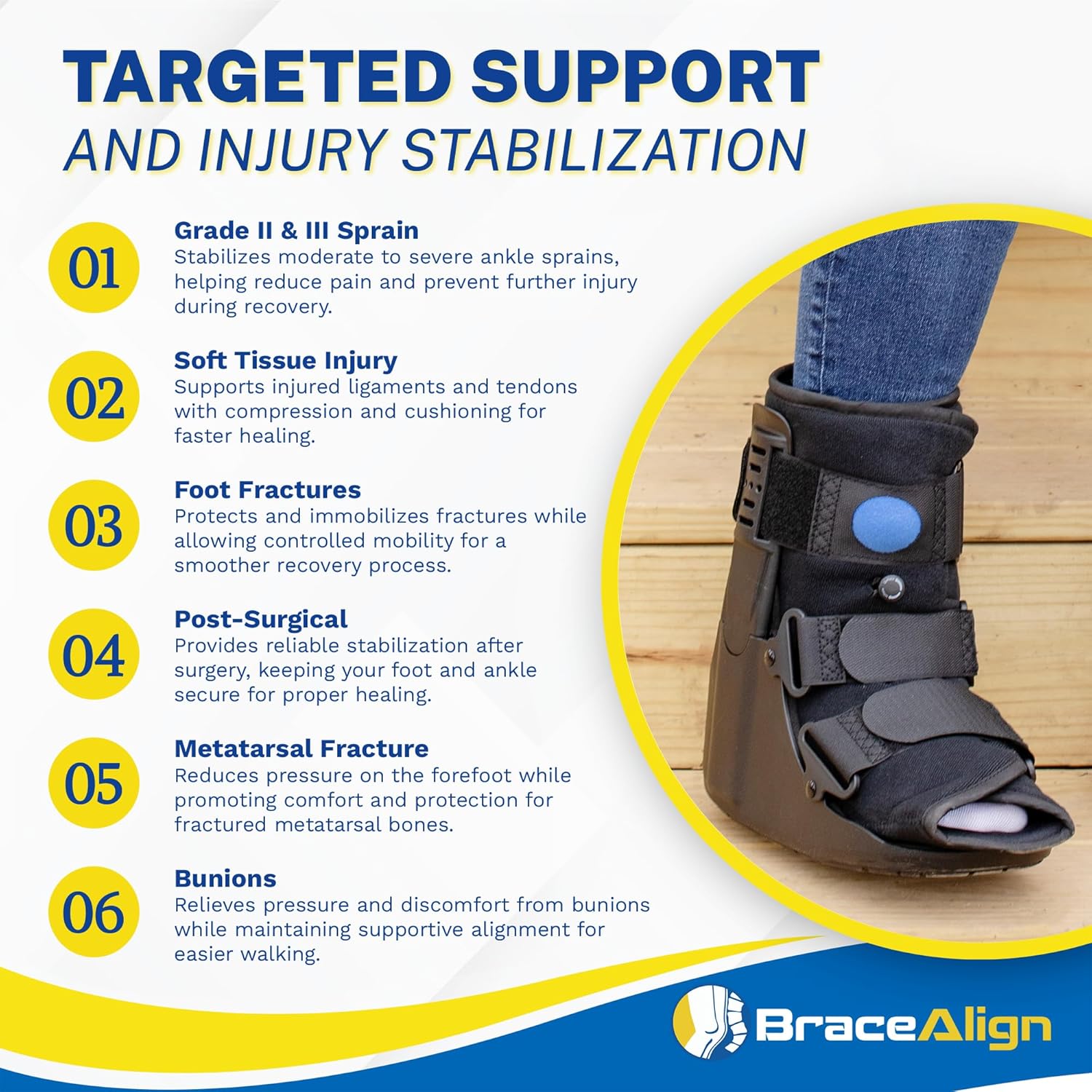 Brace Direct Air Cam Walker Fracture Boot Short Orthopedic Walking Boot for Foot Ankle

