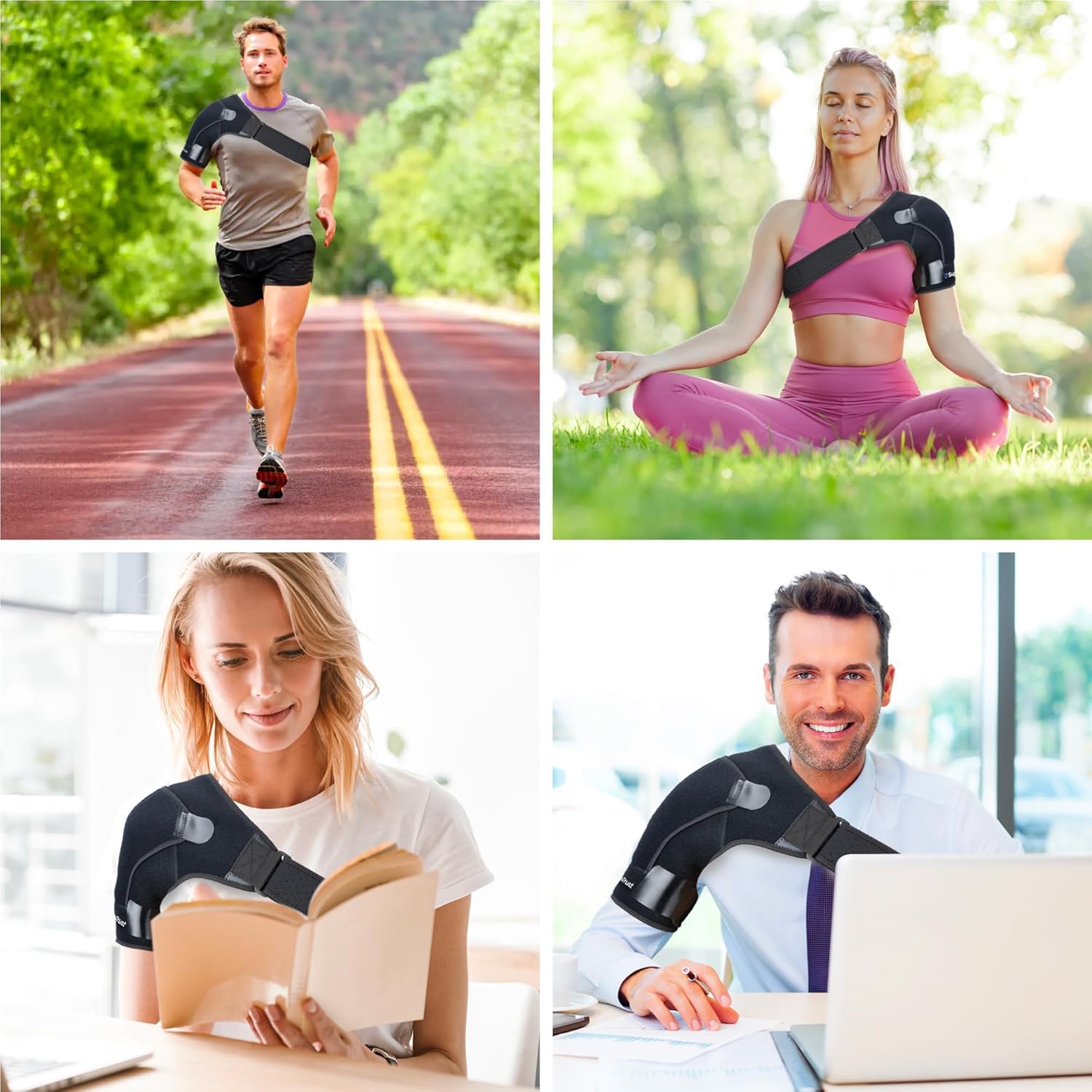 Suptrust Shoulder Brace for Women and Men, Adjustable Shoulder Support Sleeve Wrap

