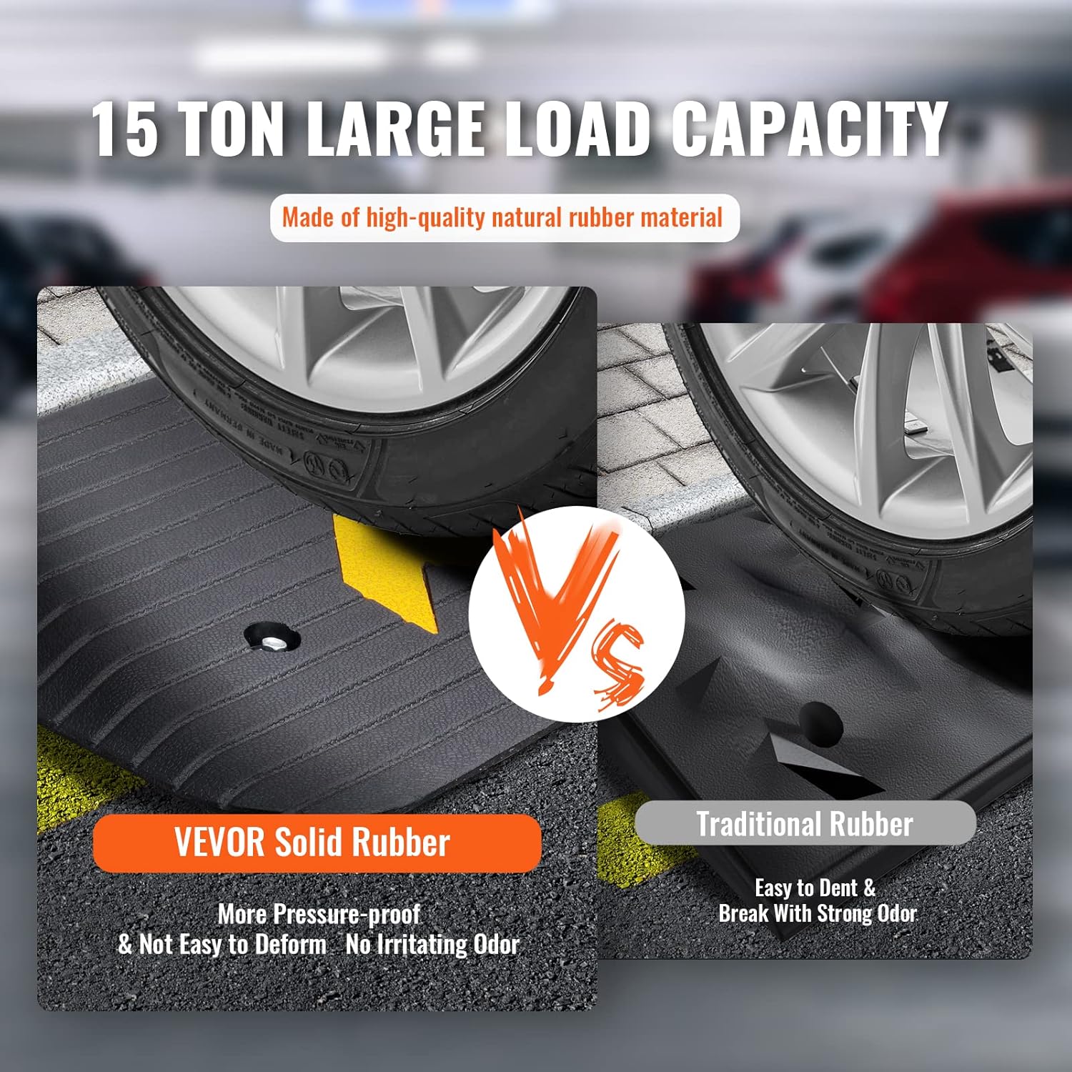VEVOR Rubber Threshold Ramp 1.5" Rise Non-Slip Beveled Doorway Ramp for Wheelchairs

