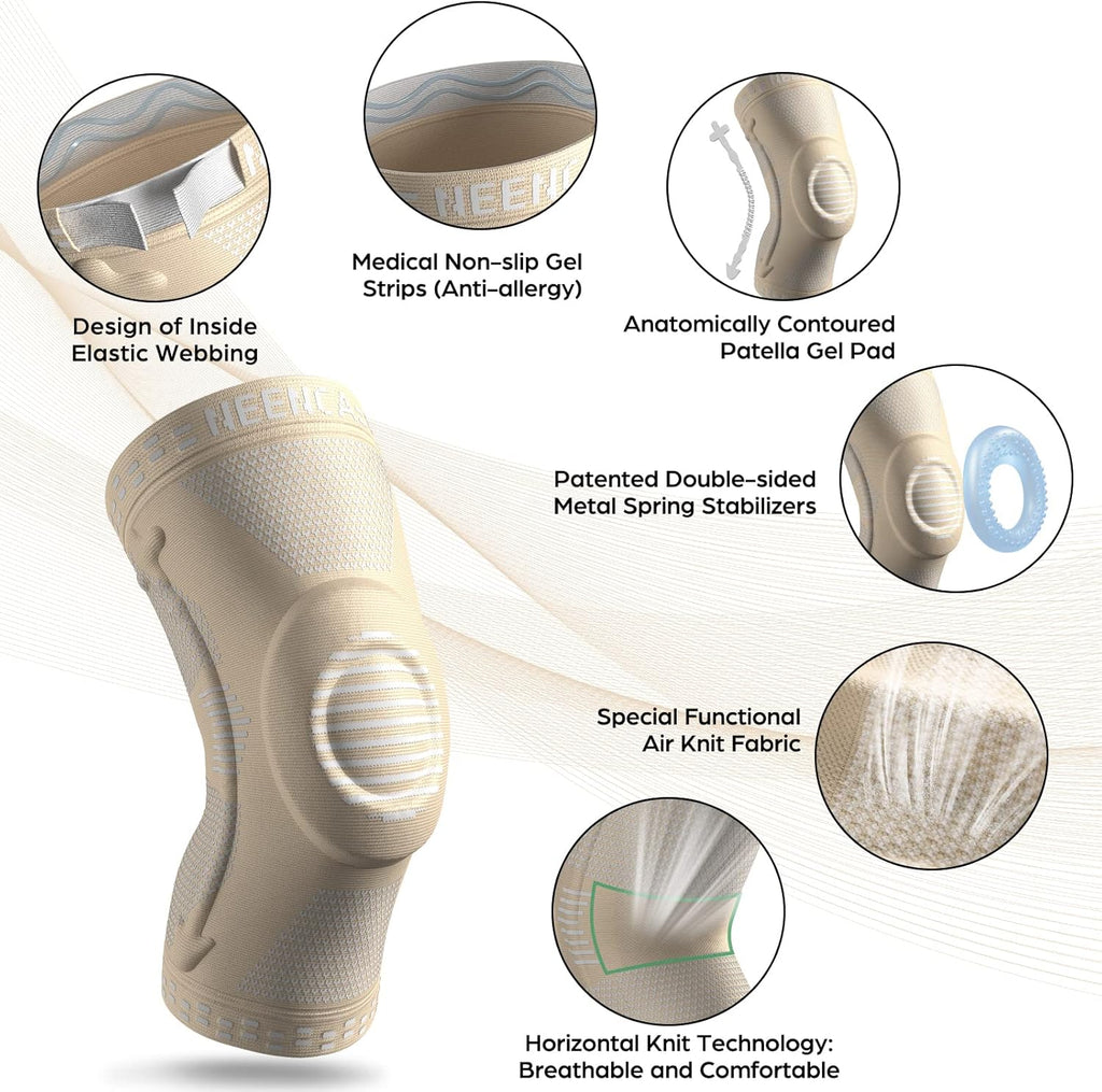 NEENCA Plus Size Knee Brace Sleeve with Patella Gel Pad & Side Stabilizers


