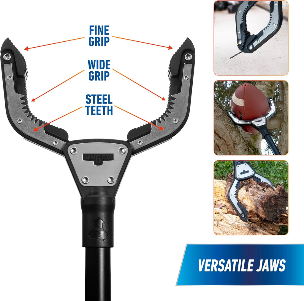 Unger Professional Rugged Reacher Grabber Tool with Rotating Head, Trash Picker

