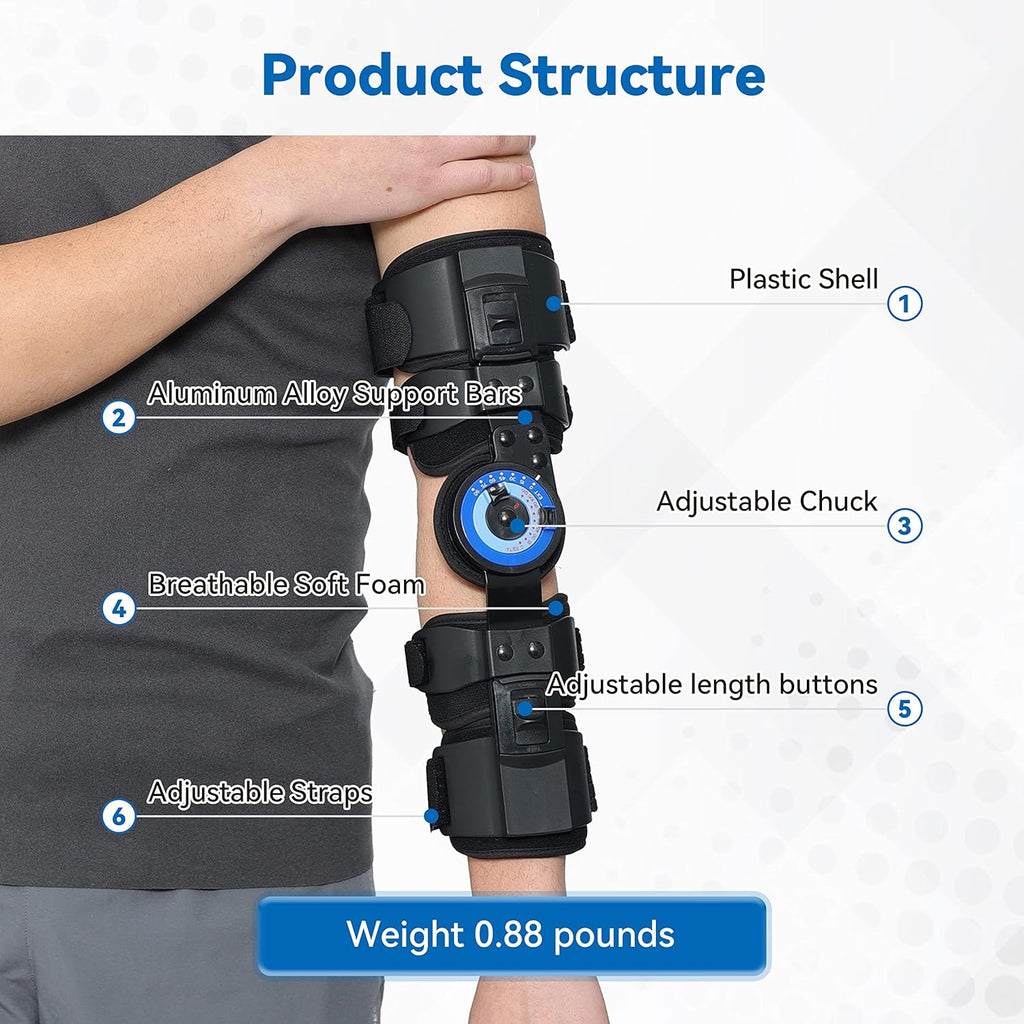 Orthomen Hinged ROM Elbow Brace Adjustable Post-Op Elbow Stabilizer Splint

