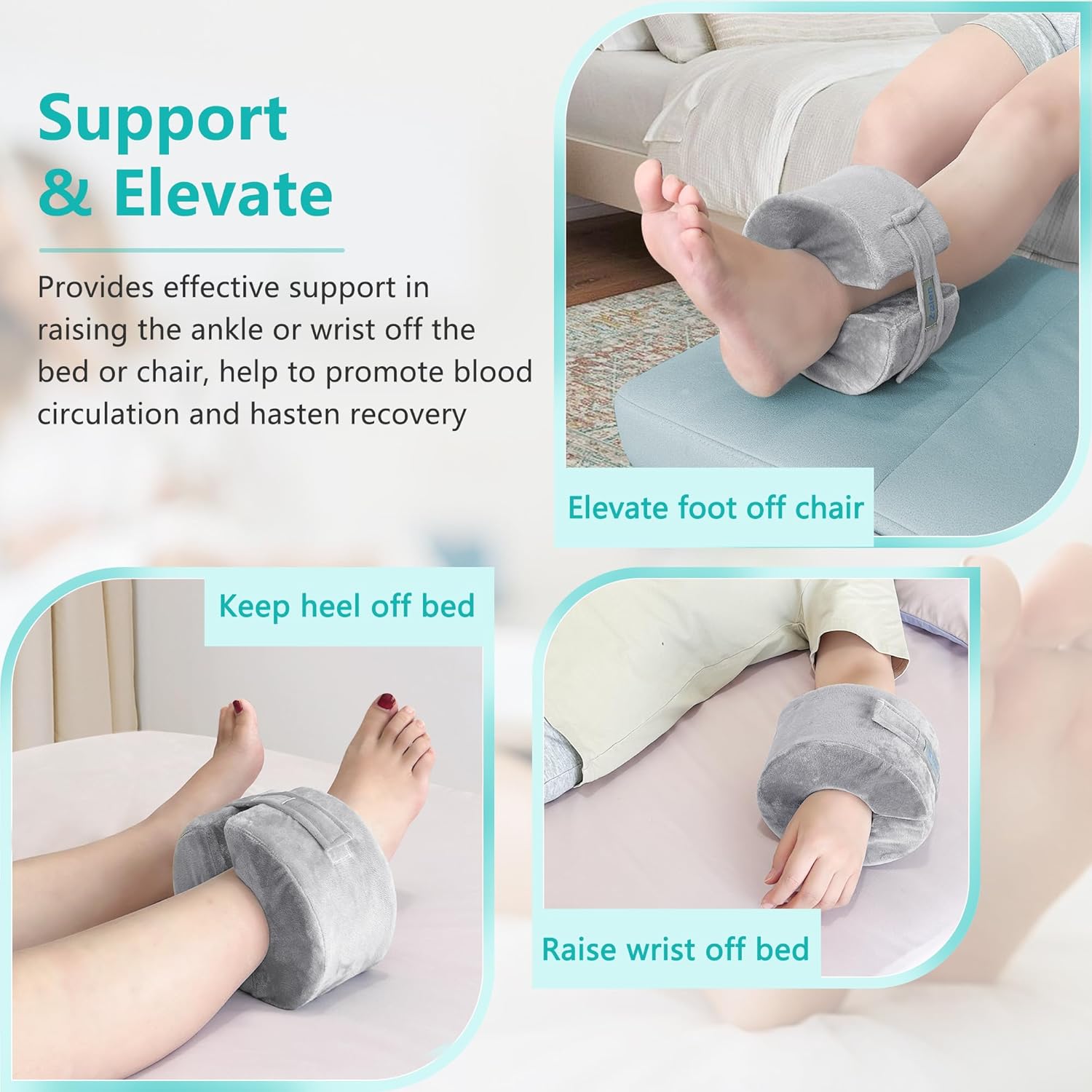 Zelen Foot Elevation Pillow Ankle Heel Wedge Support Cushion for Recovery

