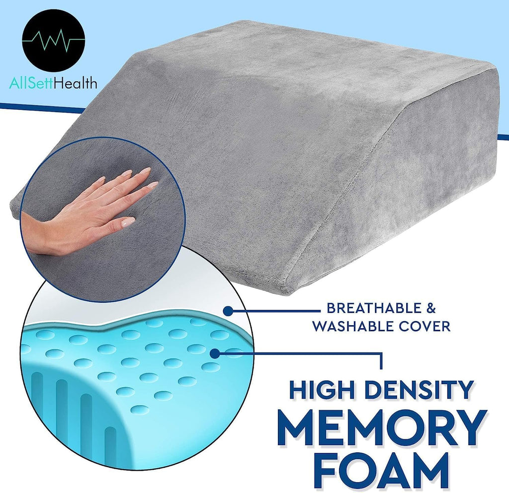 Memory Foam Leg Wedge Pillow for Foot & Ankle Swelling, Leg Rest Support

