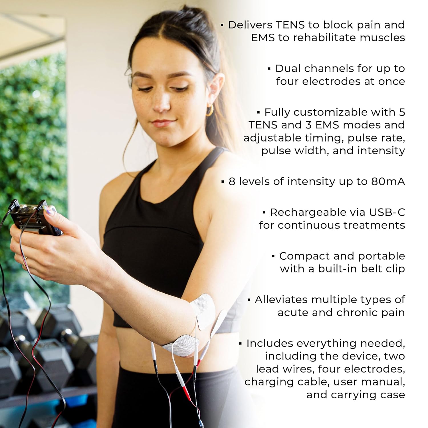 TENS 7000 Rechargeable TENS EMS Muscle Stimulator for Back Pain Relief

