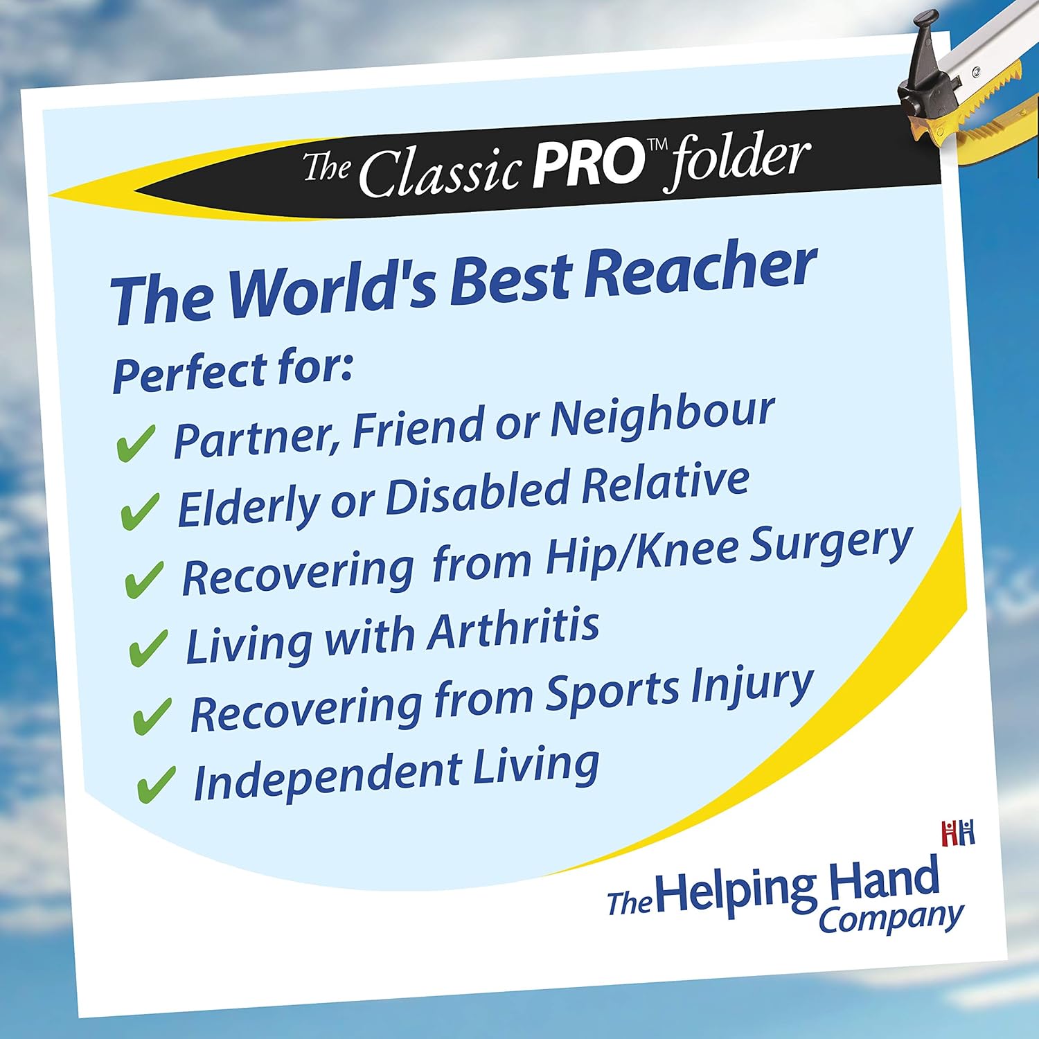Helping Hand Company Classic Pro Folding Reacher Grabber Long-Handled Pickup Tool

