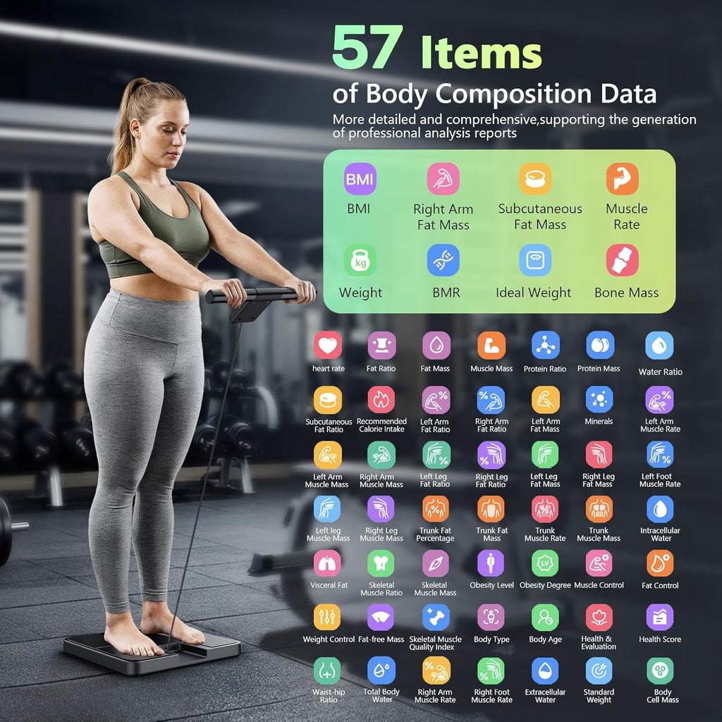 LVPIMAN Smart WiFi Body Fat Scale with 8 Electrodes, Body Composition Metrics


