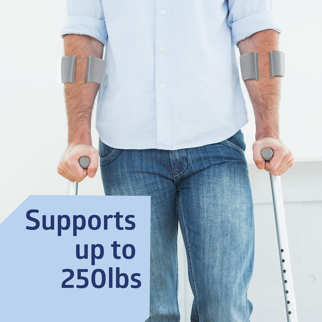 Medline Aluminum Forearm Crutches, Cuff 4 in, Non-Skid Tips, Pack of 2

