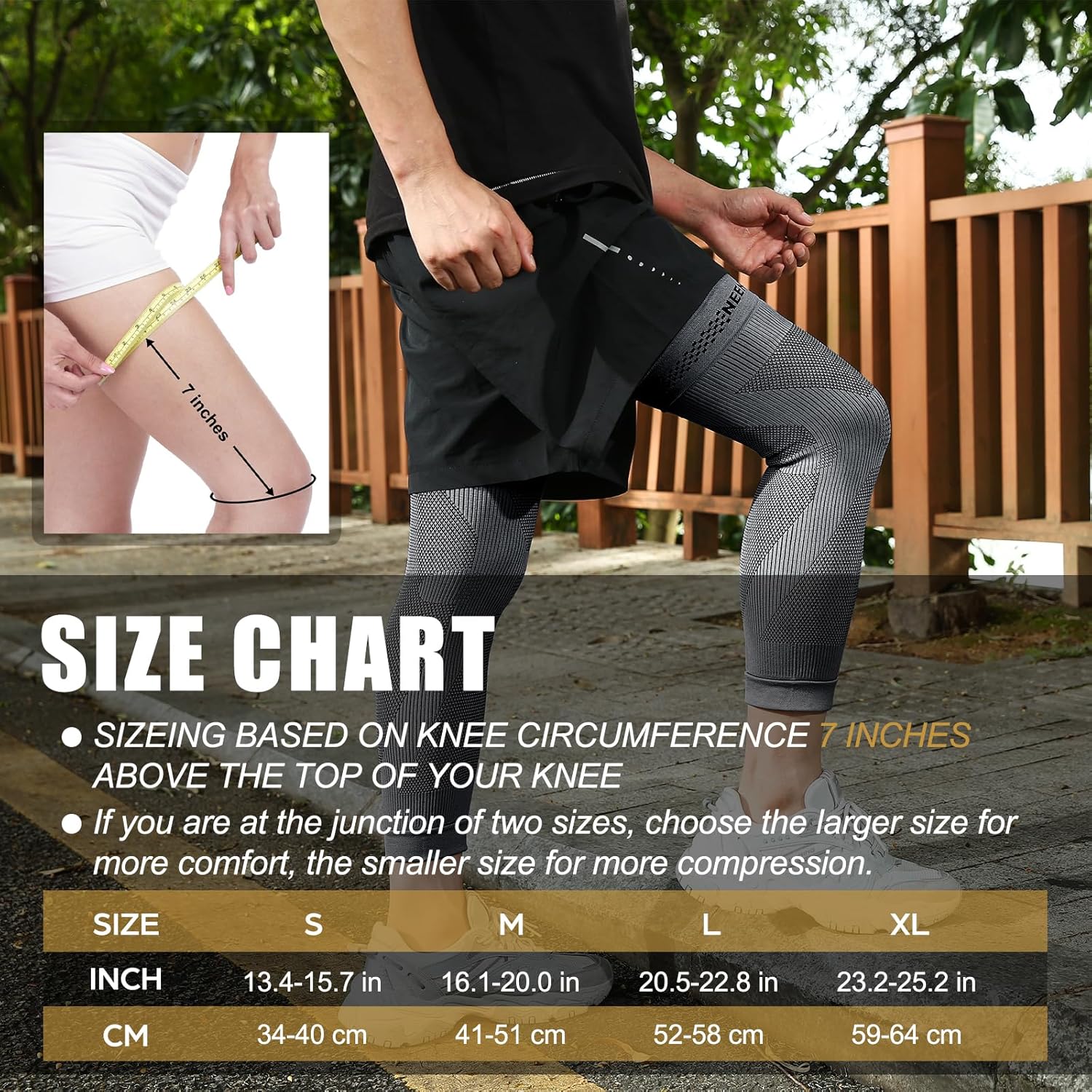 NEENCA Graphene Compression Leg Sleeve for Knee Support, Ultra-Thin Long Sleeve

