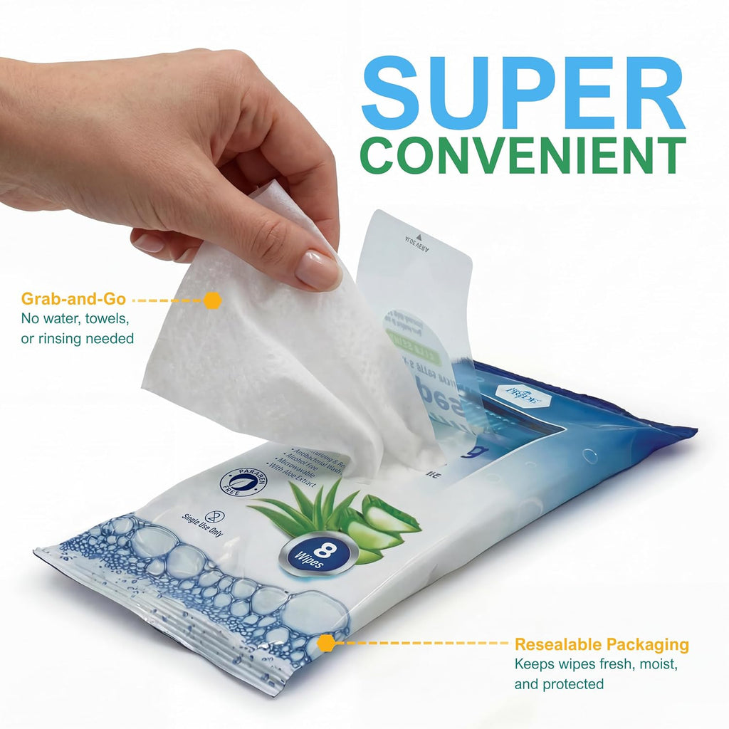 MED PRIDE Hospital Wipes for Bathing, Waterless Rinse-Free Adult Bath Wipes

