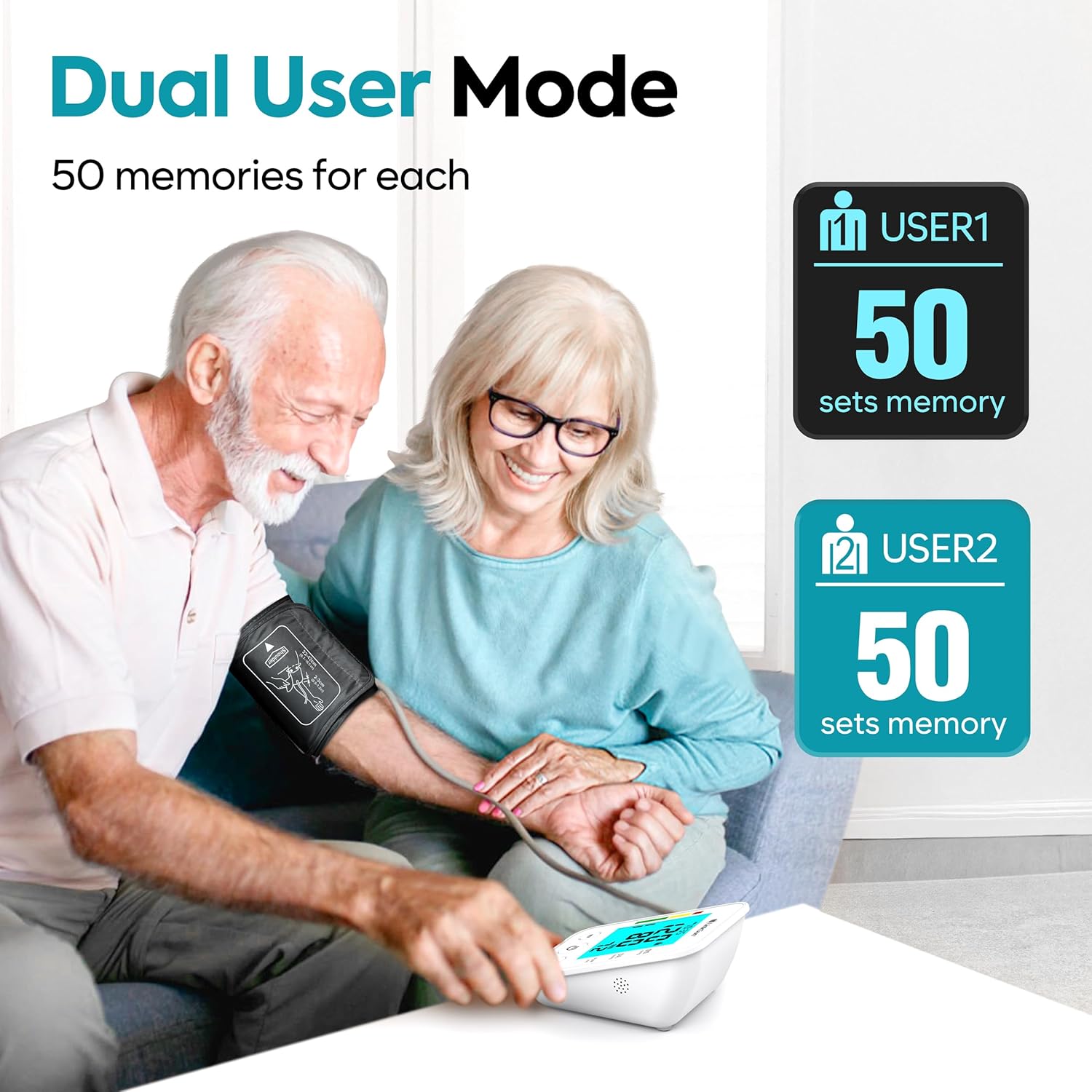 LinkSun Arm Blood Pressure Monitor for Home Use with Large LCD and Adjustable Cuff

