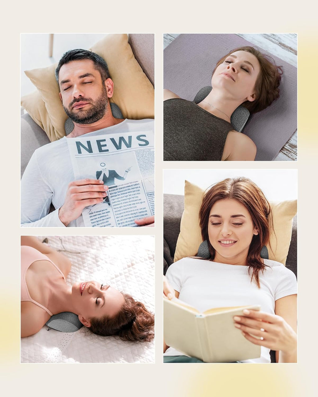 Heated Neck Traction Pillow for Cervical and Shoulder Pain Relief, Graphene USB

