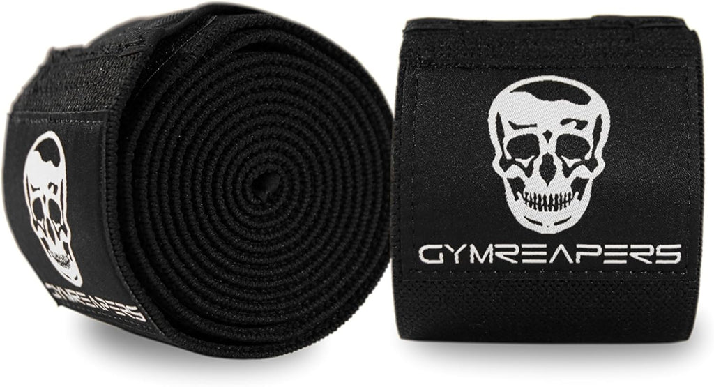 Gymreapers Knee Wraps for Squats and Powerlifting 72-Inch Compression Wraps with Strap

