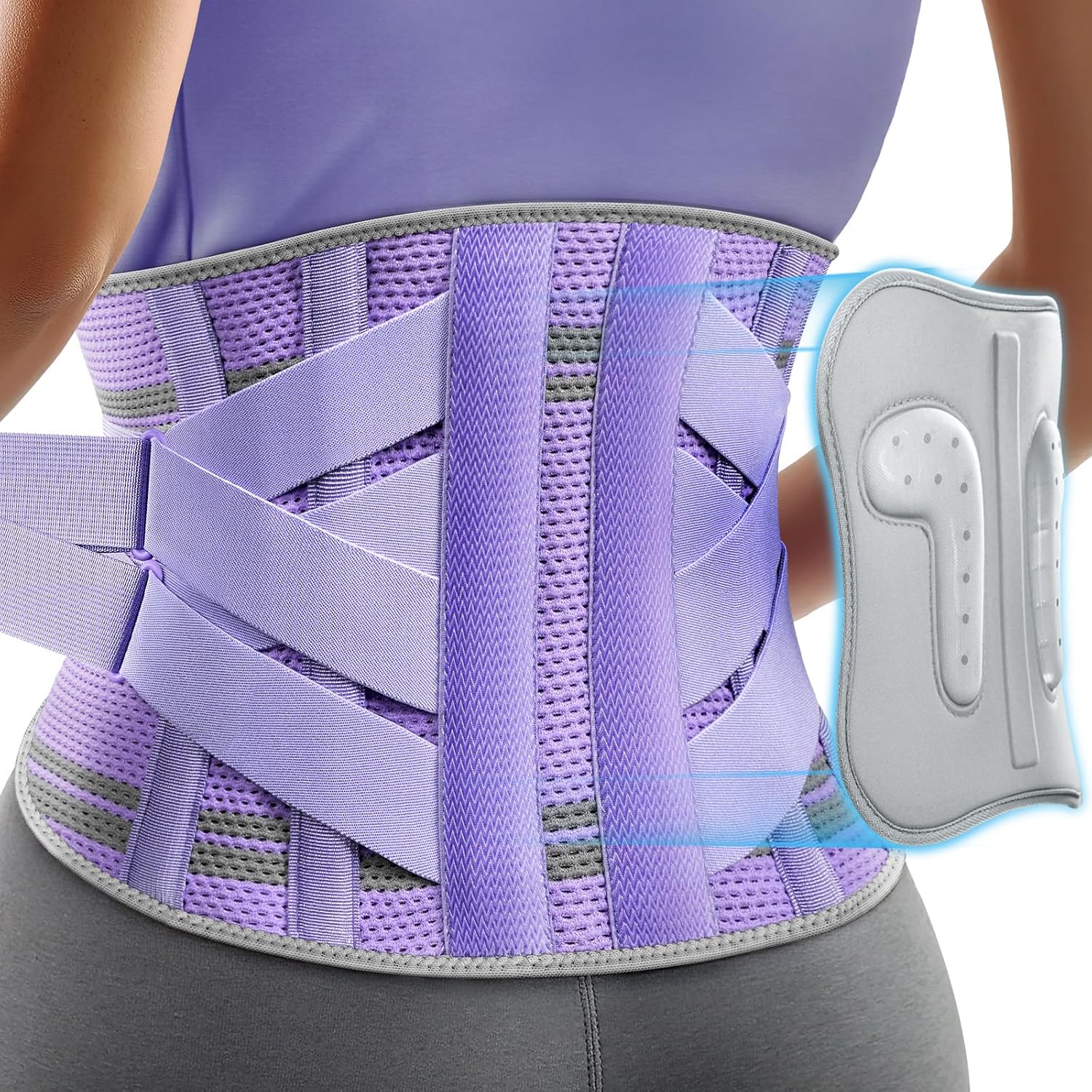 Rakiie Women’s Lower Back Brace with 9 Support System Lumbar Support for Sciatica

