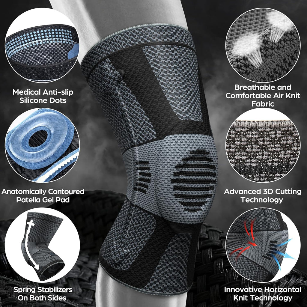 NEENCA Professional Knee Brace Compression Sleeve with Horizontal Knit Support

