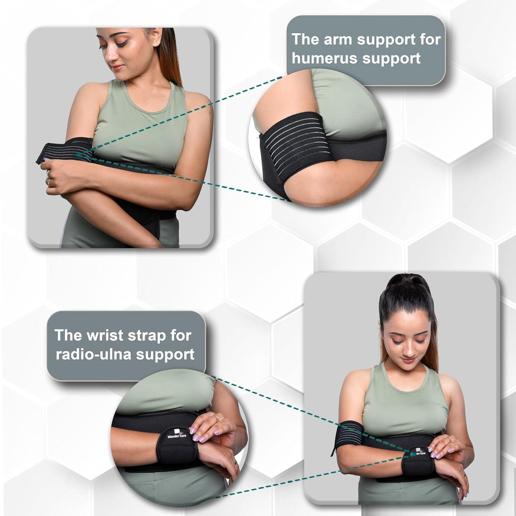 Wonder Care Shoulder Immobilizer Sling Elastic Brace for Clavicle & Rotator Cuff

