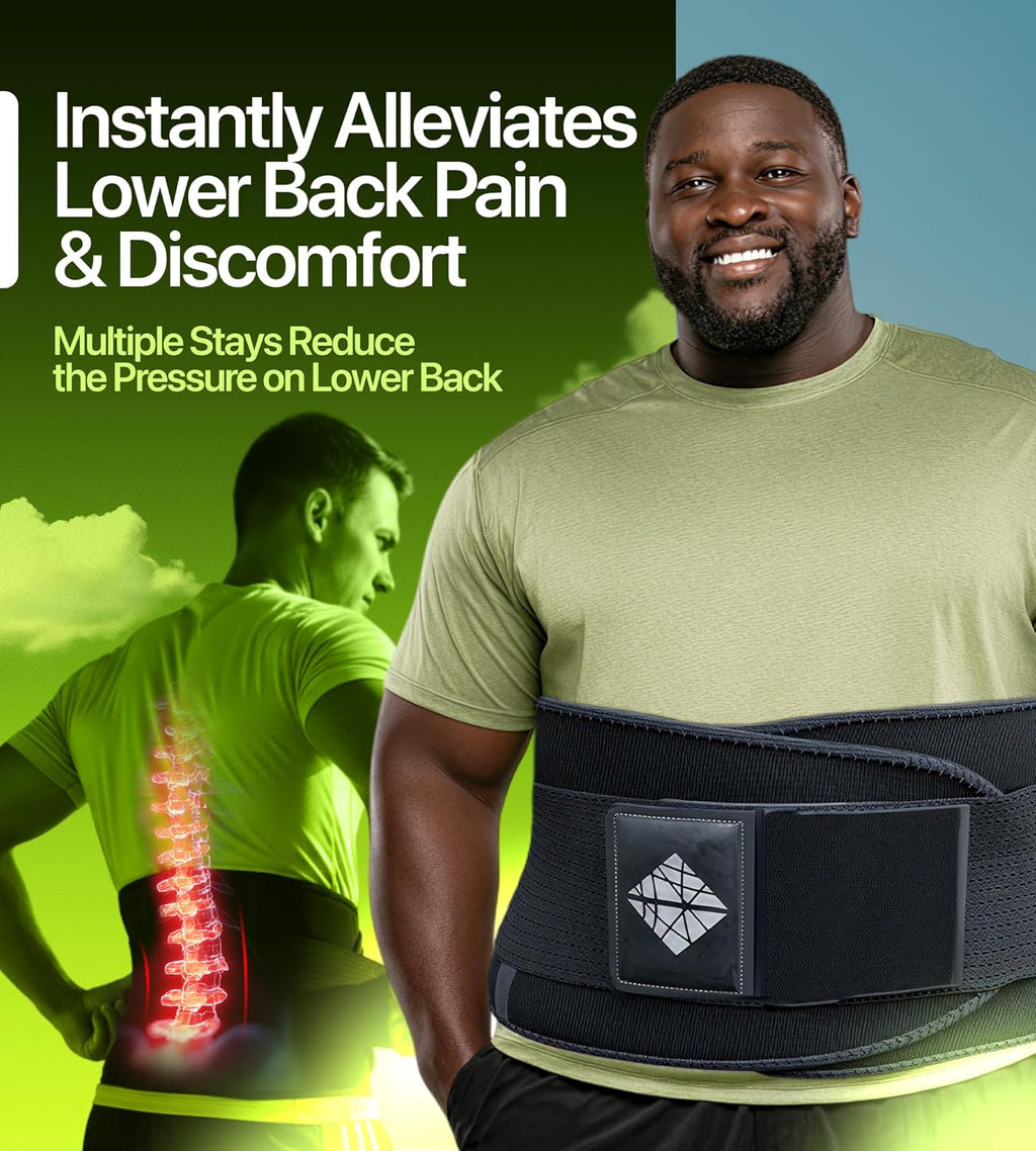 Plus Size Lower Back Brace for Lumbar Support, Adjustable Sciatica Support

