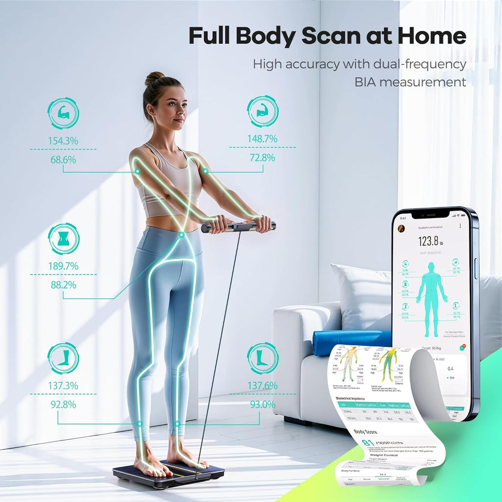 RunStar Smart Body Composition Scale Digital Bathroom Scale 8 Electrodes 28 Metrics

