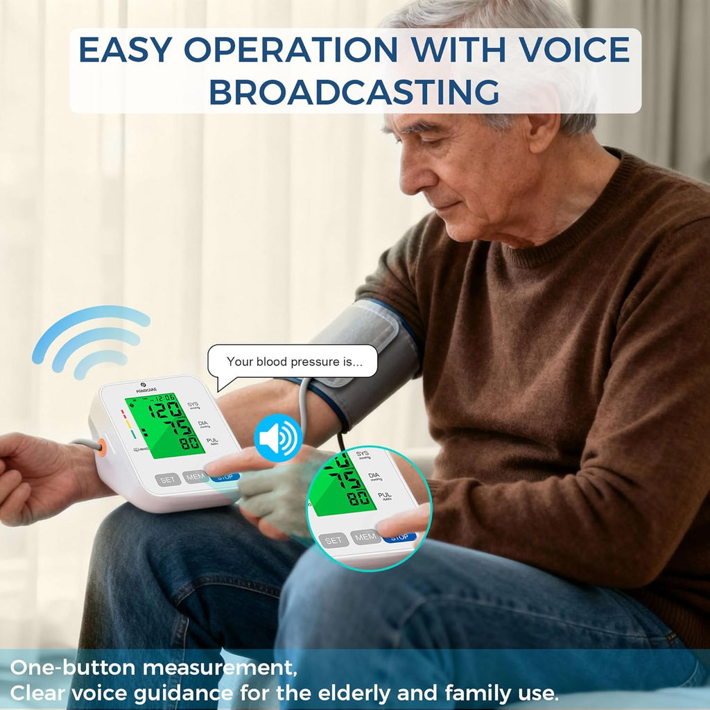 PANACARE Upper Arm Blood Pressure Monitor for Home, Adjustable Cuff

