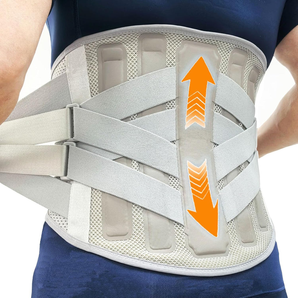 TESETON Lumbar Back Brace for Lower Back Pain, Adjustable Support Belt

