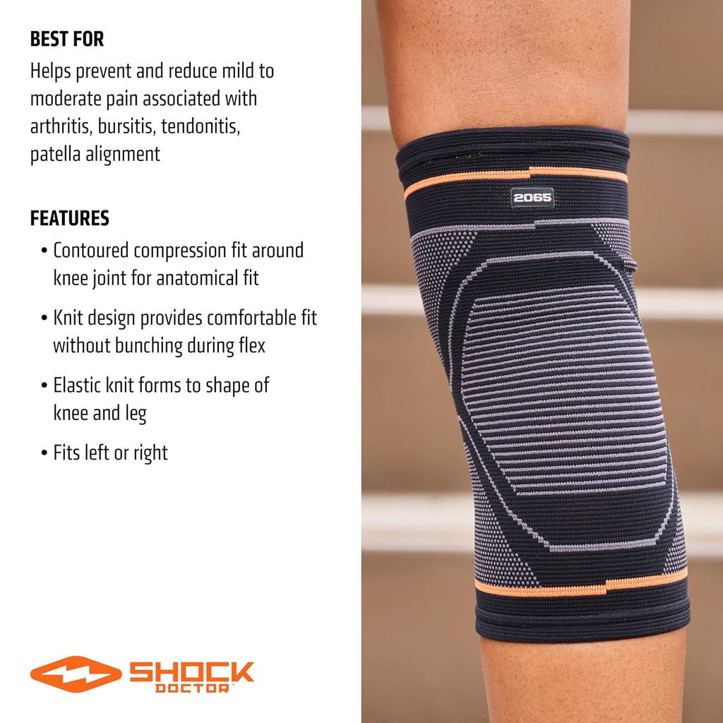 Shock Doctor Compression Knee Sleeve with Gel Support for Arthritis & Patella Injuries

