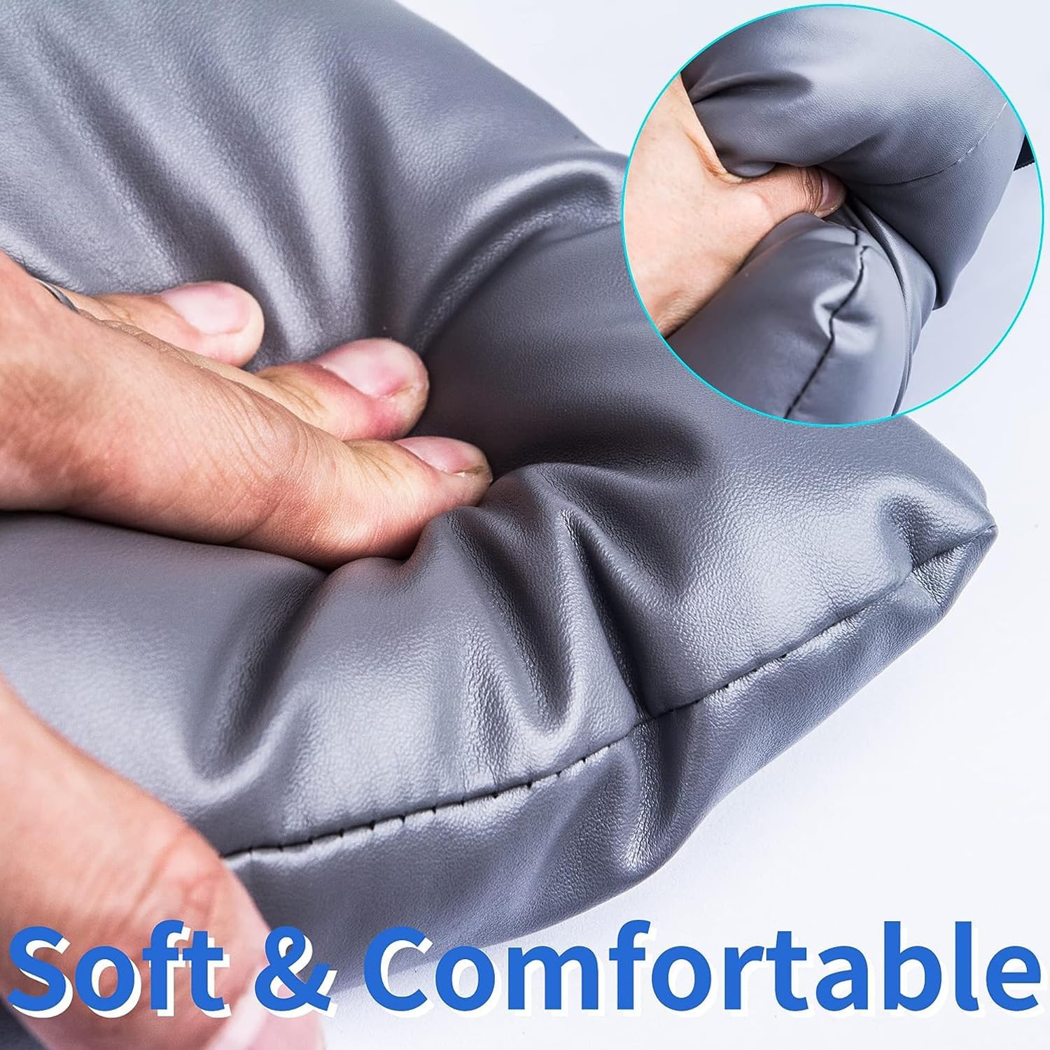 MINIVON Bedside Commode Cushion 17 x 17 in, Soft Foam Seat Pad w/ Fixing Straps

