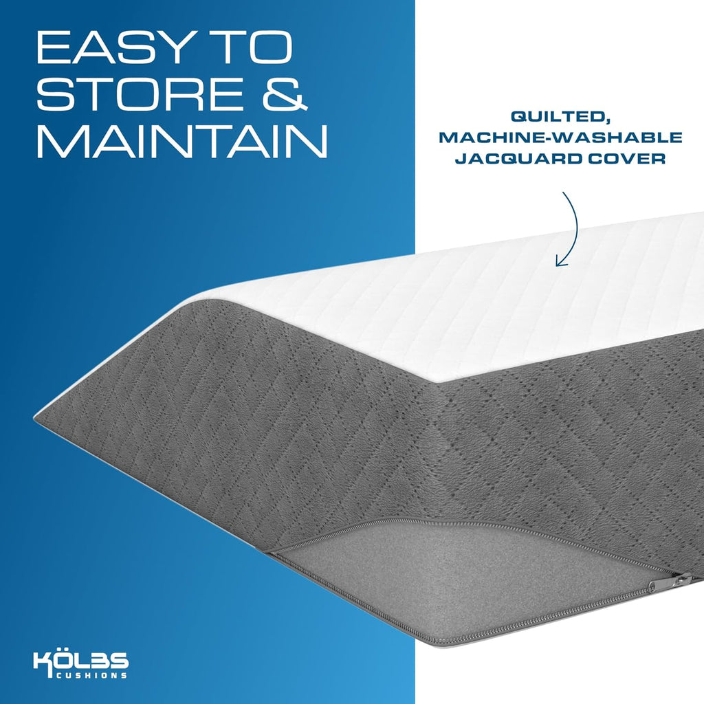 Kolbs Bed Wedge Pillow for Sleep Apnea, Acid Reflux, Back Pain, Jacquard

