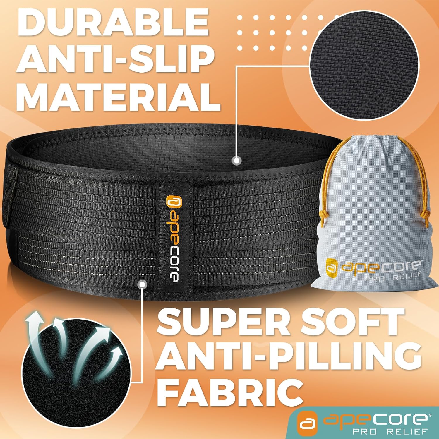 Apecore Sacroiliac SI Joint Belt for Men and Women, Pelvic and Lower Back Support

