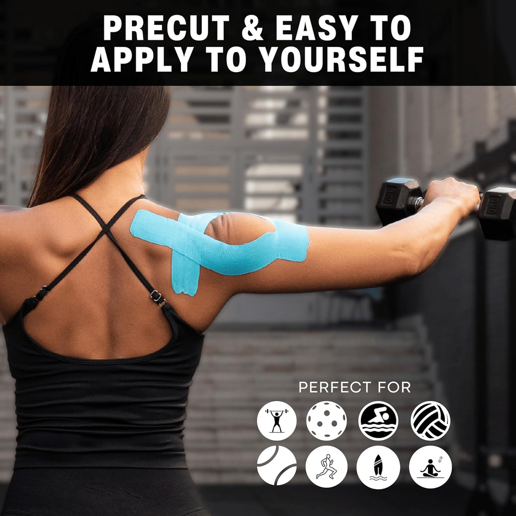 Kinesiology Tape for Shoulder Support, Waterproof Precut Sports Tape

