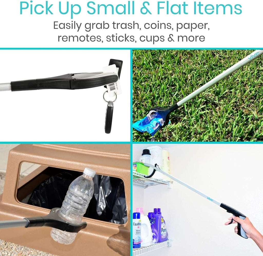 Vive Reacher Grabber Tool 32 in Extra Long Pickup Aid Rotating Grip Arm


