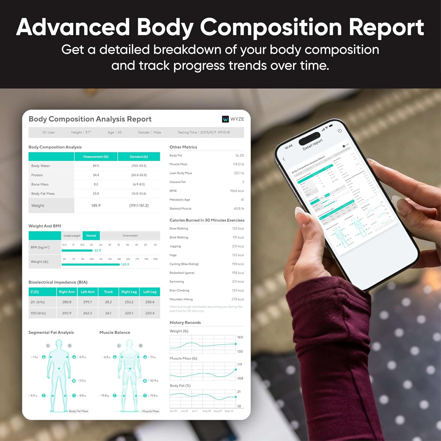 Wyze Smart BodyScan Body Composition Device with Handle, Wi?Fi & Bluetooth

