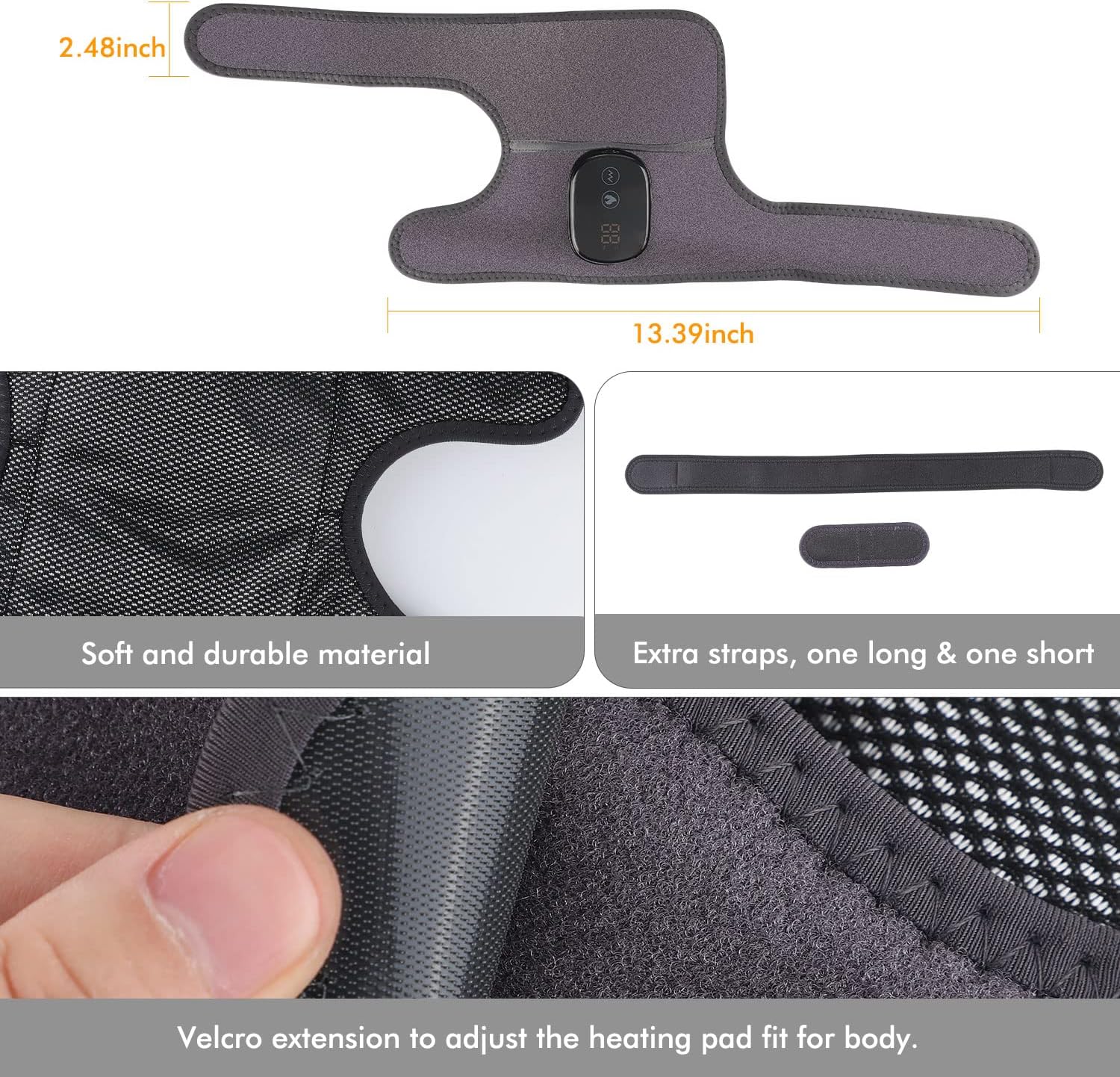 MOAJAZA Heated Knee Massager with Vibration, Cordless Rechargeable Heating Pad


