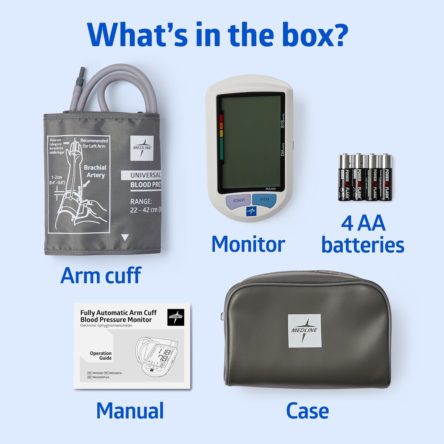 Medline Elite Automatic Blood Pressure Monitor for Upper Arm, Large LCD Display

