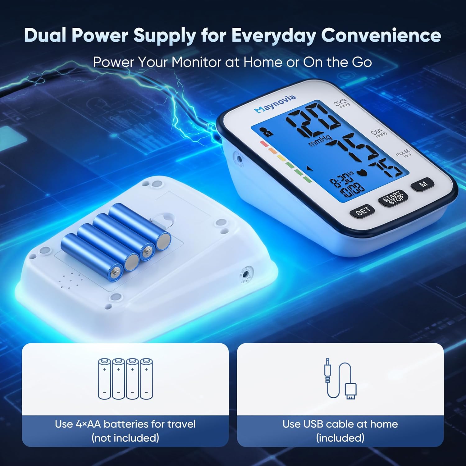 Upper Arm Digital Blood Pressure Monitor with Talking English & Spanish Voice

