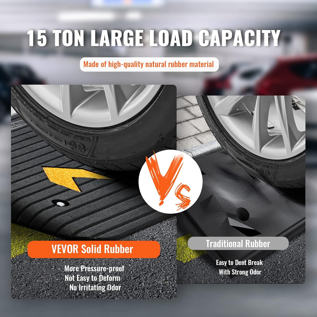 VEVOR Rubber Threshold Ramp for Wheelchair and Scooter, Non-Slip Doorway Ramp

