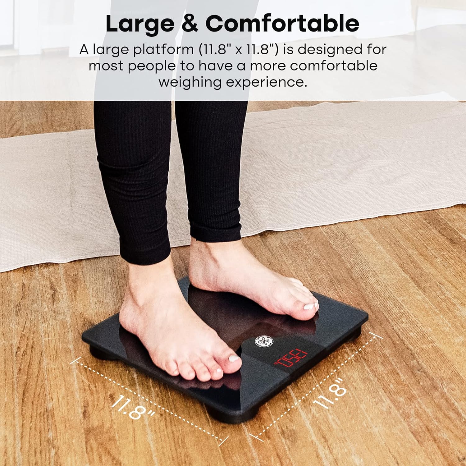 GE Digital Bathroom Scale for Body Weight with Bluetooth, 500 lb Capacity


