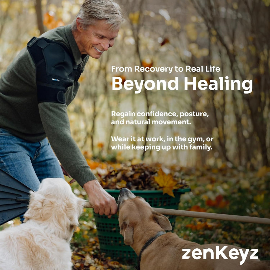 ZENKEYZ Shoulder Brace for Men and Women with Rotator Cuff Support and Pocket

