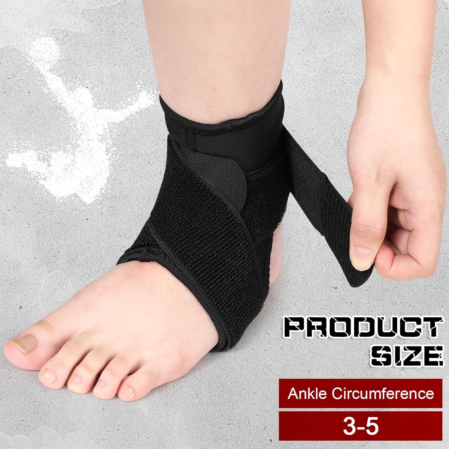 Honoson Kids Ankle Brace Neoprene Compression Sleeve Adjustable Wrap Pair

