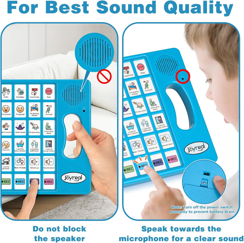Joyreal AAC Communication Device for Autism, Nonverbal Talker with Programmable Buttons

