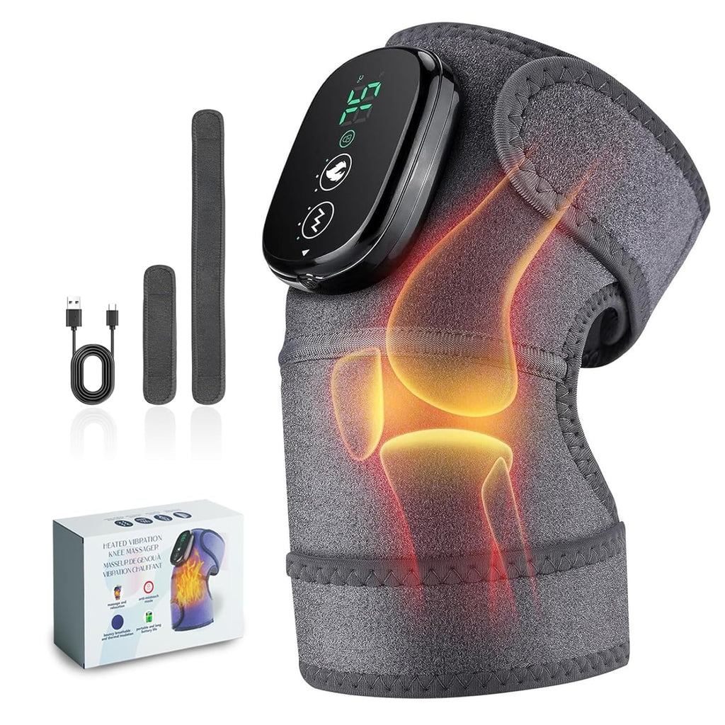NORTHERN BROTHERS Cordless Heated Knee Massager with Heat & Vibration, USB-C Rechargeable

