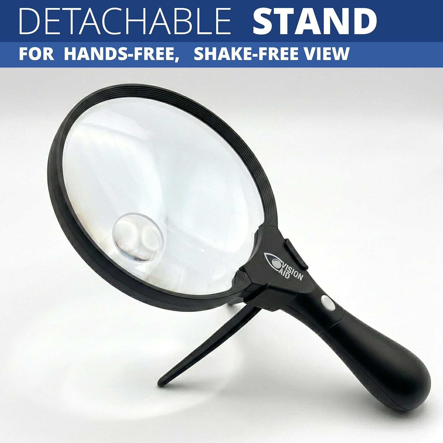 LED Magnifying Glass USB Rechargeable with Hard Case, Handheld Illuminated Loupe

