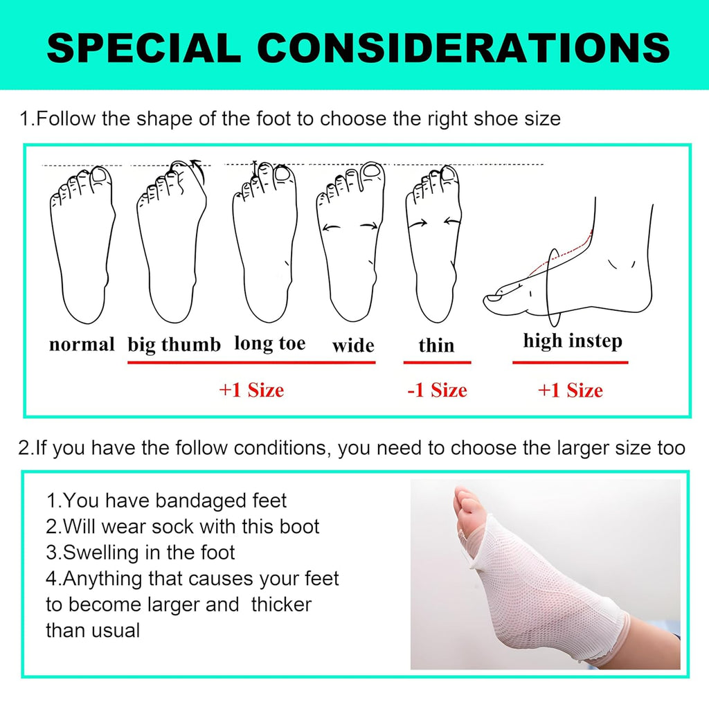 Air Walking Boot for Broken Foot, Adjustable Pneumatic Support, Anti-Slip Sole


