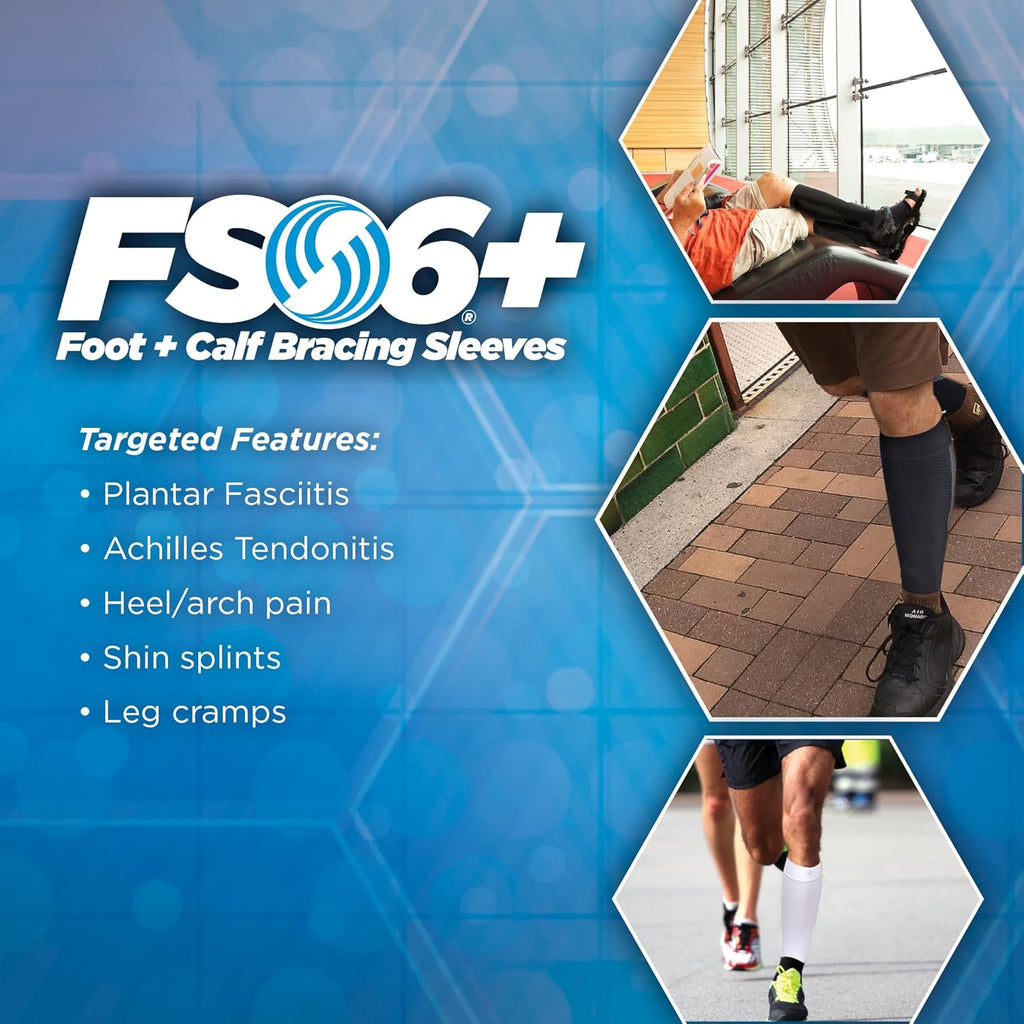 OrthoSleeve FS6+ Compression Foot & Leg Sleeve for Plantar Fasciitis

